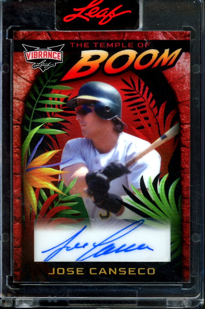 2023 Leaf Vibrance Jose Canseco Temple of Boom Auto Orange /2 Athletics