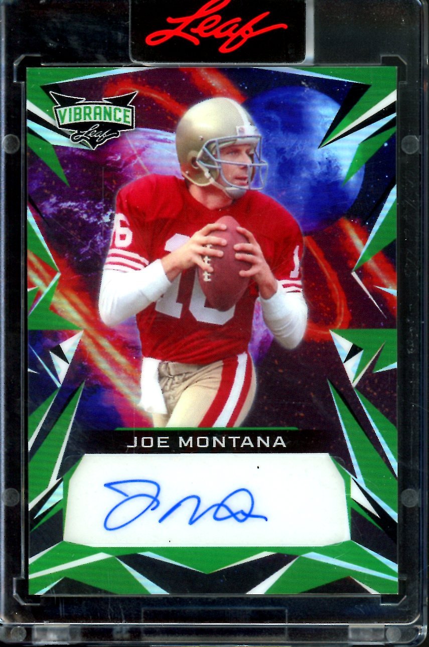 2023 Leaf Vibrance Joe Montana Auto Green /25 49ers