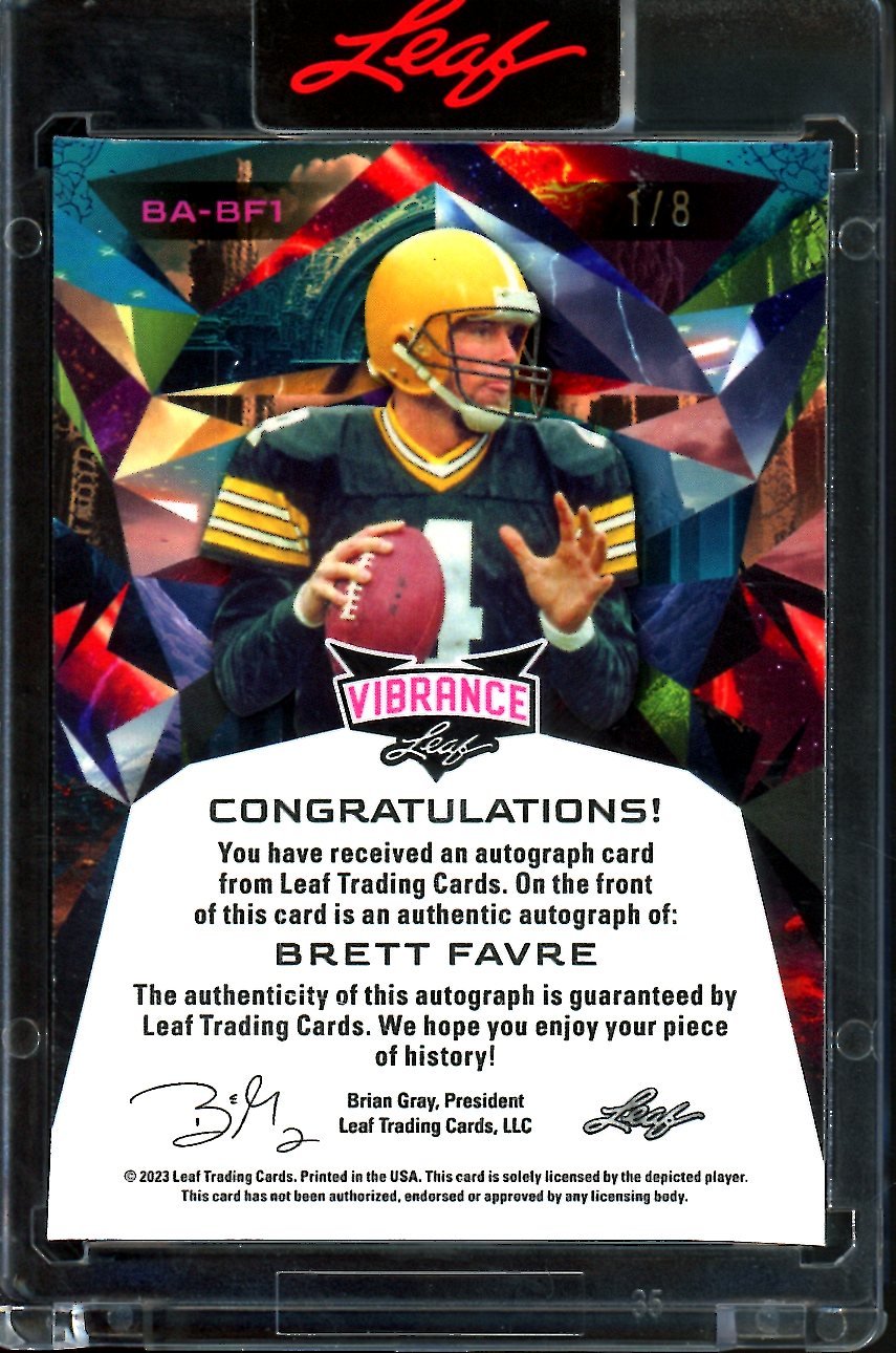 2023 Leaf Vibrance Brett Favre Auto Blue Shimmer /8 Packers
