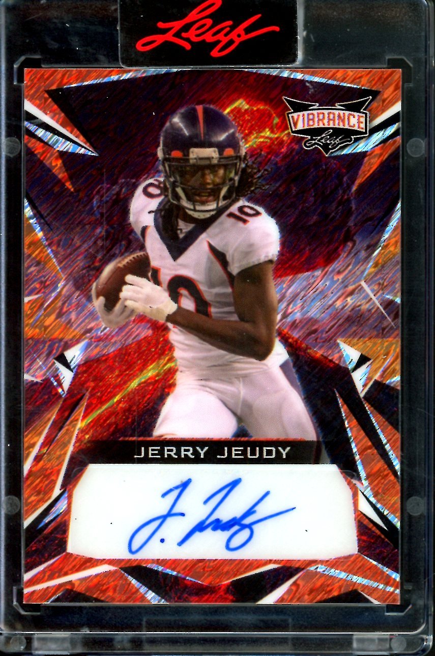 2023 Leaf Vibrance Jerry Jeudy Auto Orange Shimmer /6 Broncos