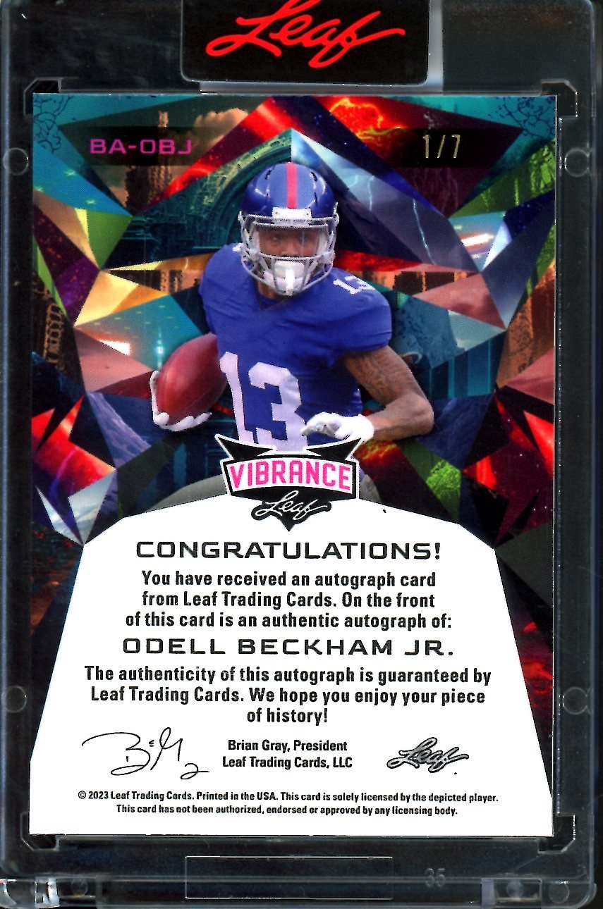 2023 Leaf Vibrance Odell Beckham Jr. Auto Orange /7 Giants
