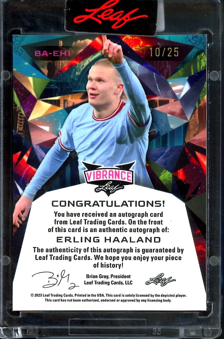 2023 Leaf Vibrance Erling Haaland Auto Blue /25 Manchestser City