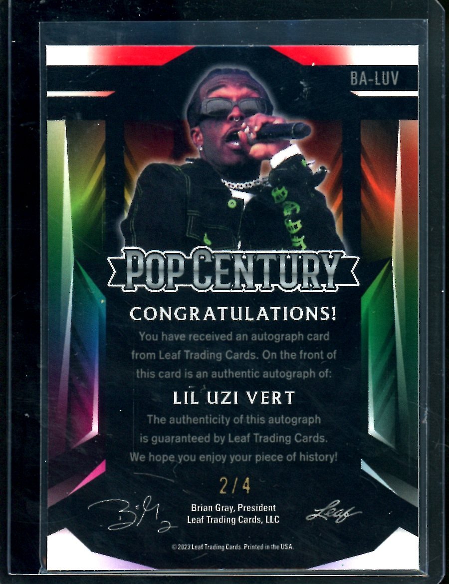 2023 Leaf Pop Century Lil Uzi Vert Auto White Mojo /4