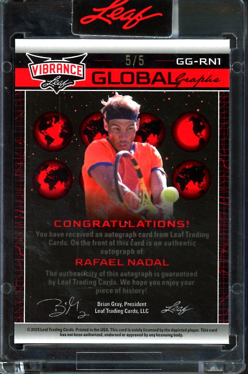 2023 Leaf Vibrance Rafael Nadal Global Graphs Auto Purple /5
