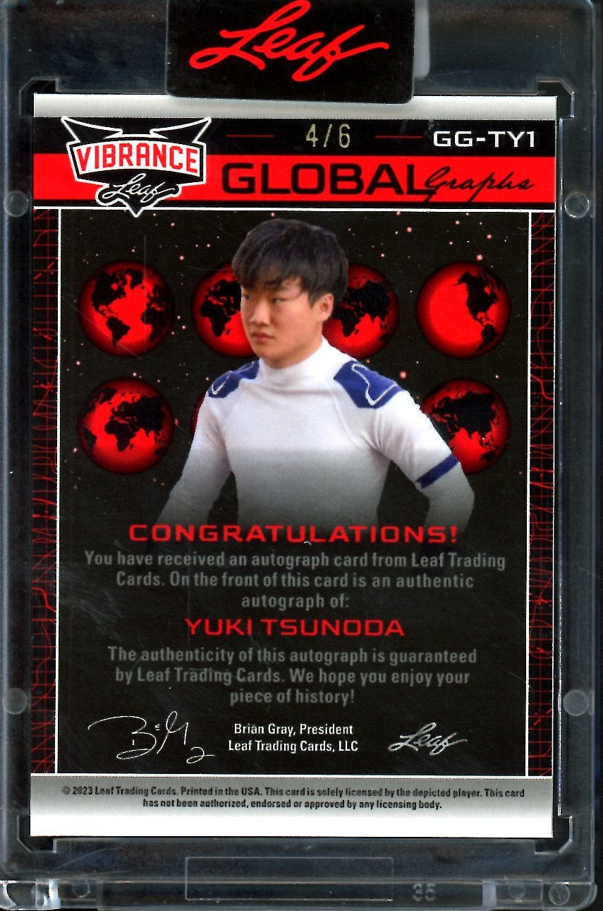 2023 Leaf Vibrance Yuki Tsunoda Global Graphs Auto Orange /6