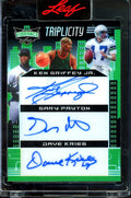 2023 Leaf Vibrance Ken Griffey Jr./Gary Payton/Dave Krieg Triplicity Auto Green /8 Seattle