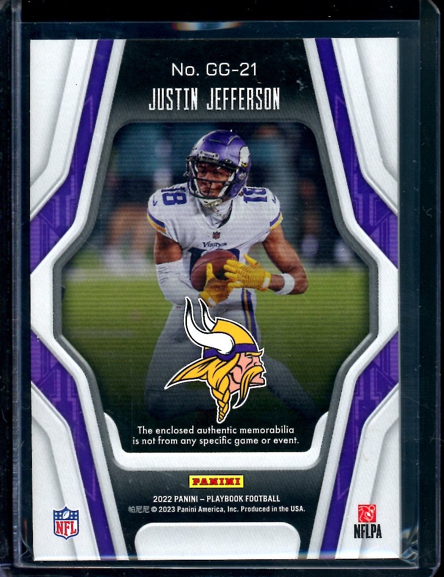 2022 Panini Playbook Justin Jefferson Gridiron Gear Patch /25 Vikings