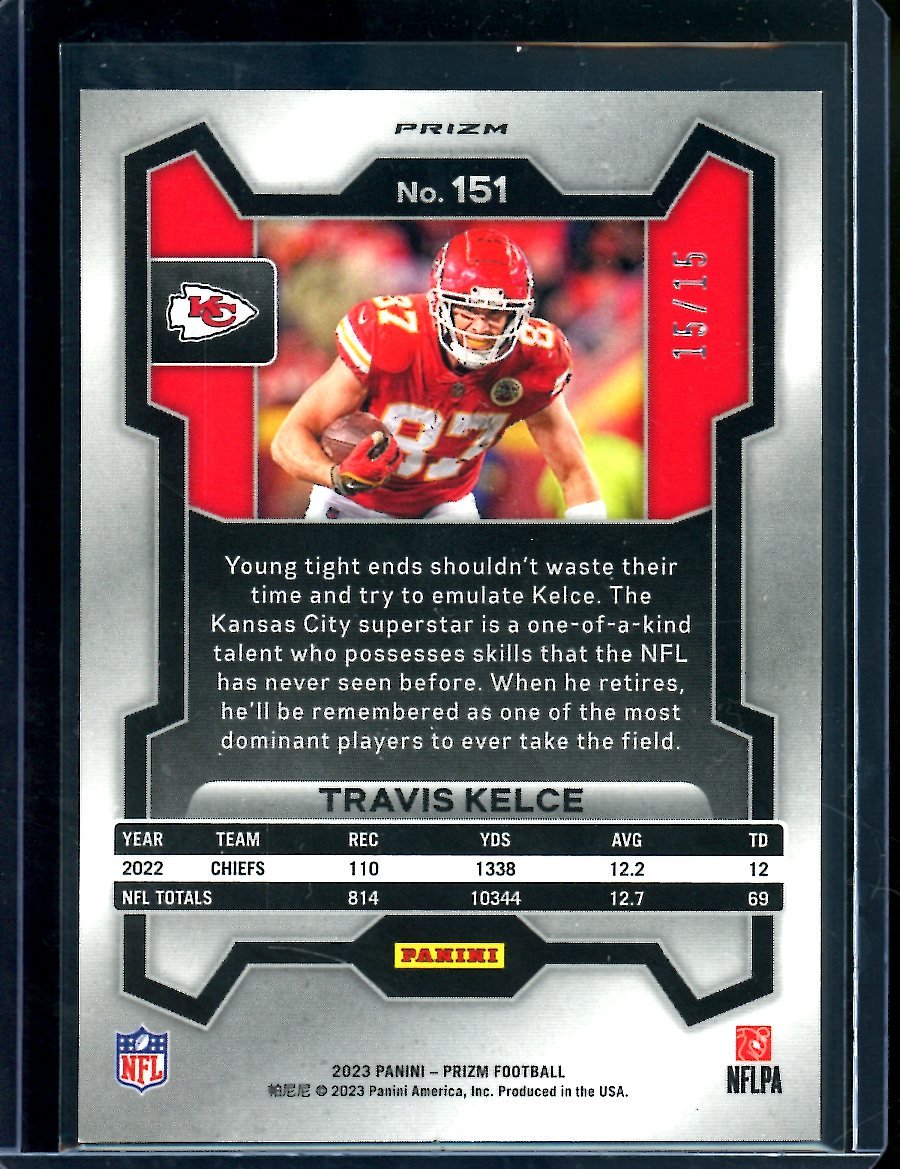 2023 Panini Prizm Travis Kelce Pink Disco /15 Chiefs