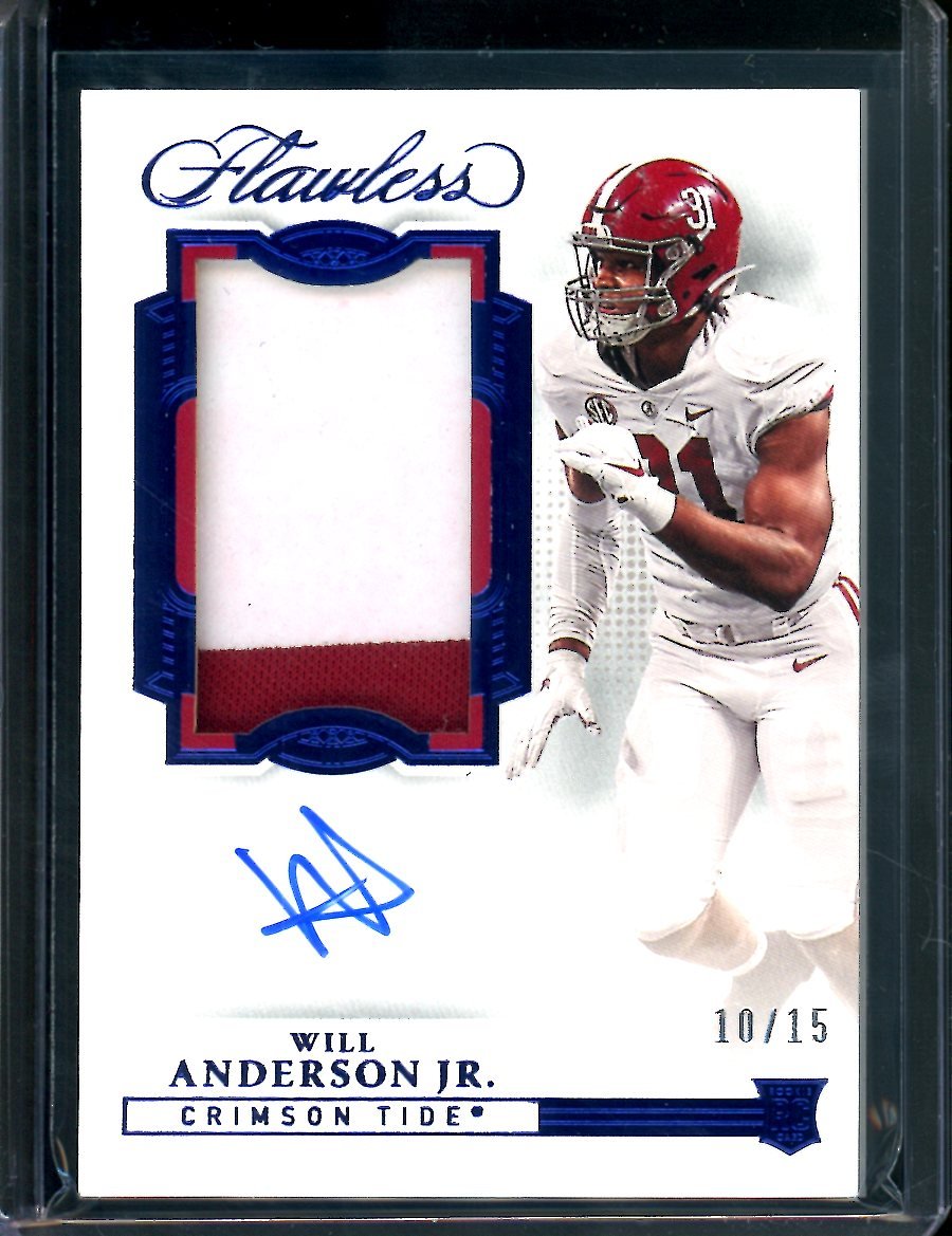 2023 Panini Flawless Collegiate Will Anderson Jr. Rookie RPA /15 Alabama