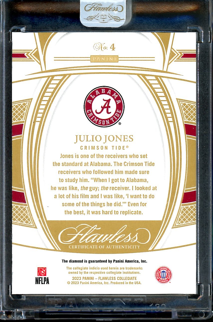 2023 Panini Flawless Collegiate Julio Jones Diamond /25 Alabama