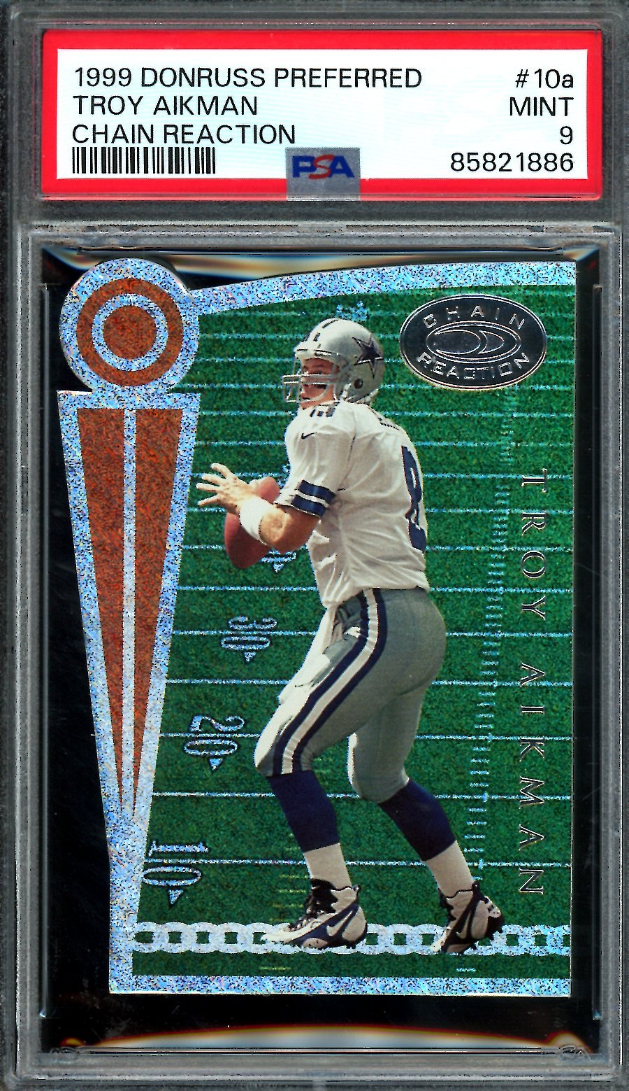 1999 Donruss Preferred Troy Aikman Chain Reaction /5000 PSA 9 Cowboys