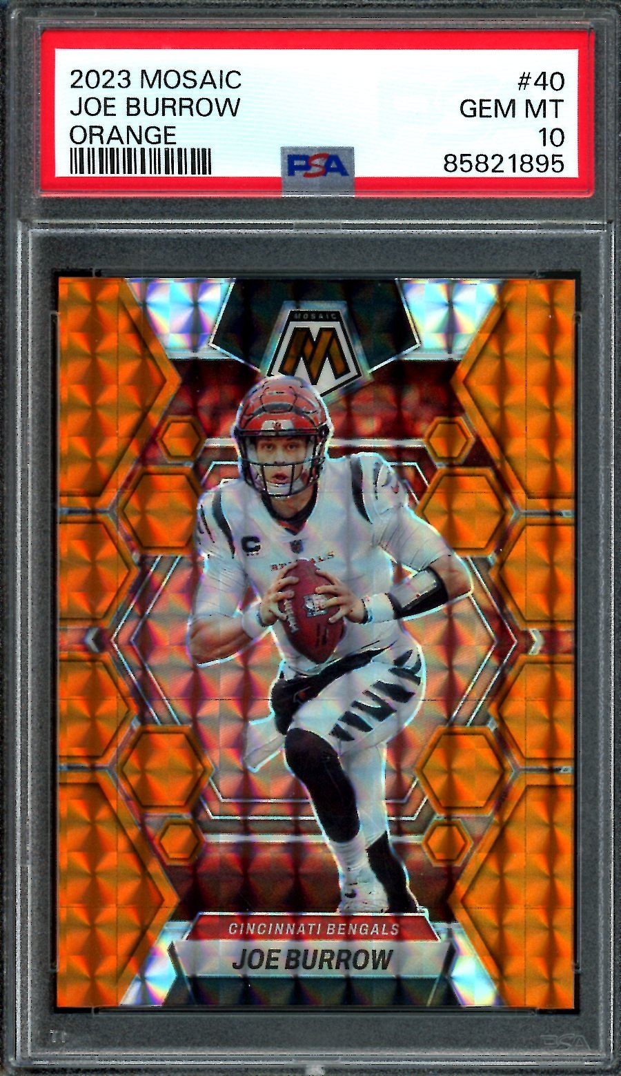 2023 Panini Mosaic Joe Burrow Orange /199 PSA 10 Bengals