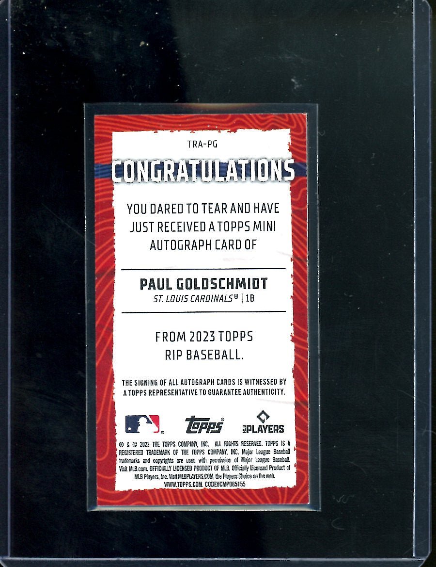 2023 Topps Rip Paul Goldschmidt Mini Auto Orange /25 Cardinals