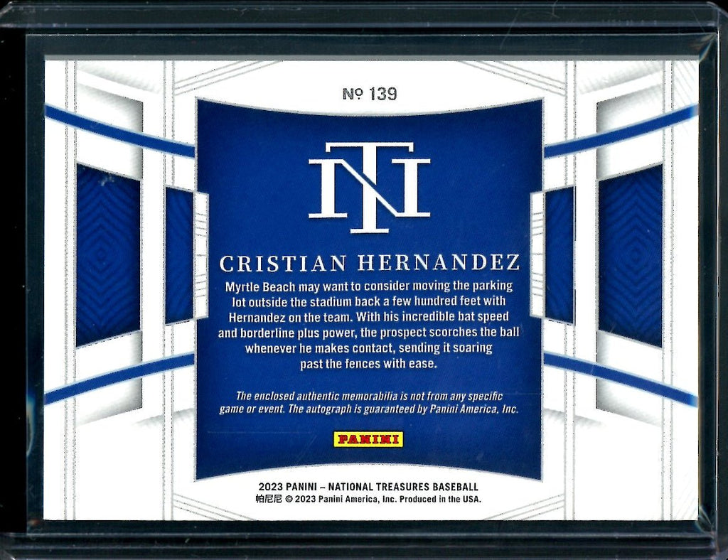 2023 Panini National Treasures Christian Hernandez Patch Auto /99 Cubs