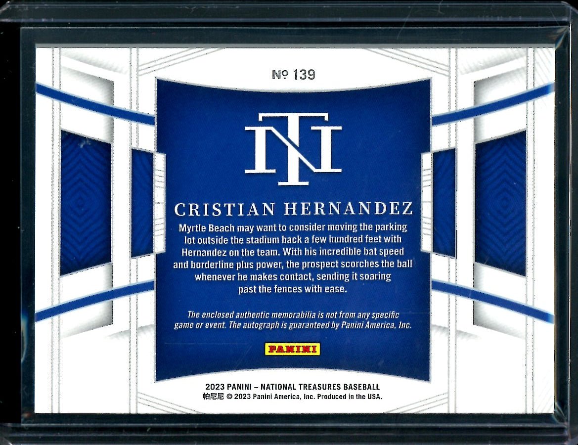 2023 Panini National Treasures Christian Hernandez Patch Auto /99 Cubs
