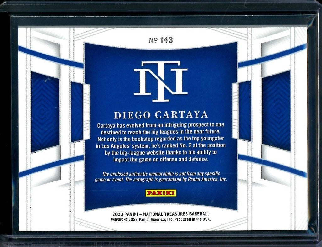 2023 Panini National Treasures Diego Cartaya Patch Auto Gold /49 Dodgers