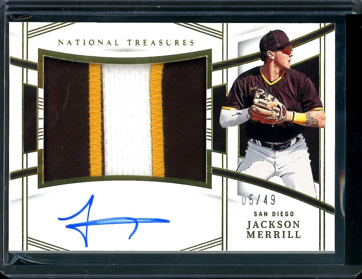 2023 Panini National Treasures Jackson Merrill Patch Auto Gold /49 Padres