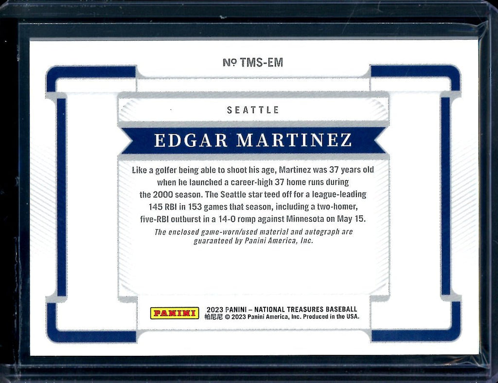 2023 Panini National Treasures Edgar Martinez Treasured Patch Auto Gold /25 Mariners