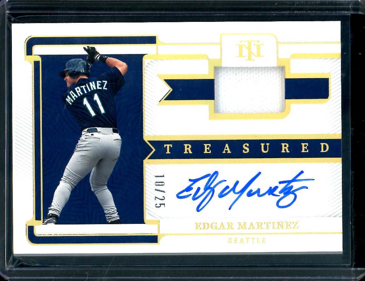 2023 Panini National Treasures Edgar Martinez Treasured Patch Auto Gold /25 Mariners