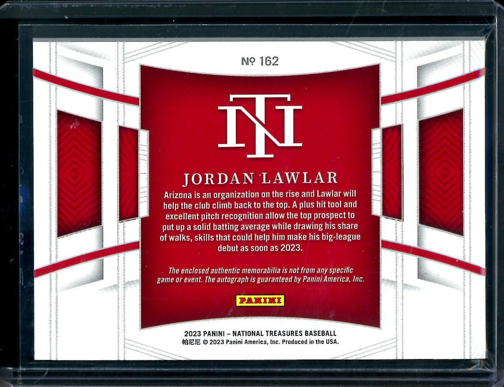 2023 Panini National Treasures Jordan Lawlar Patch Auto Gold /25 Diamondbacks