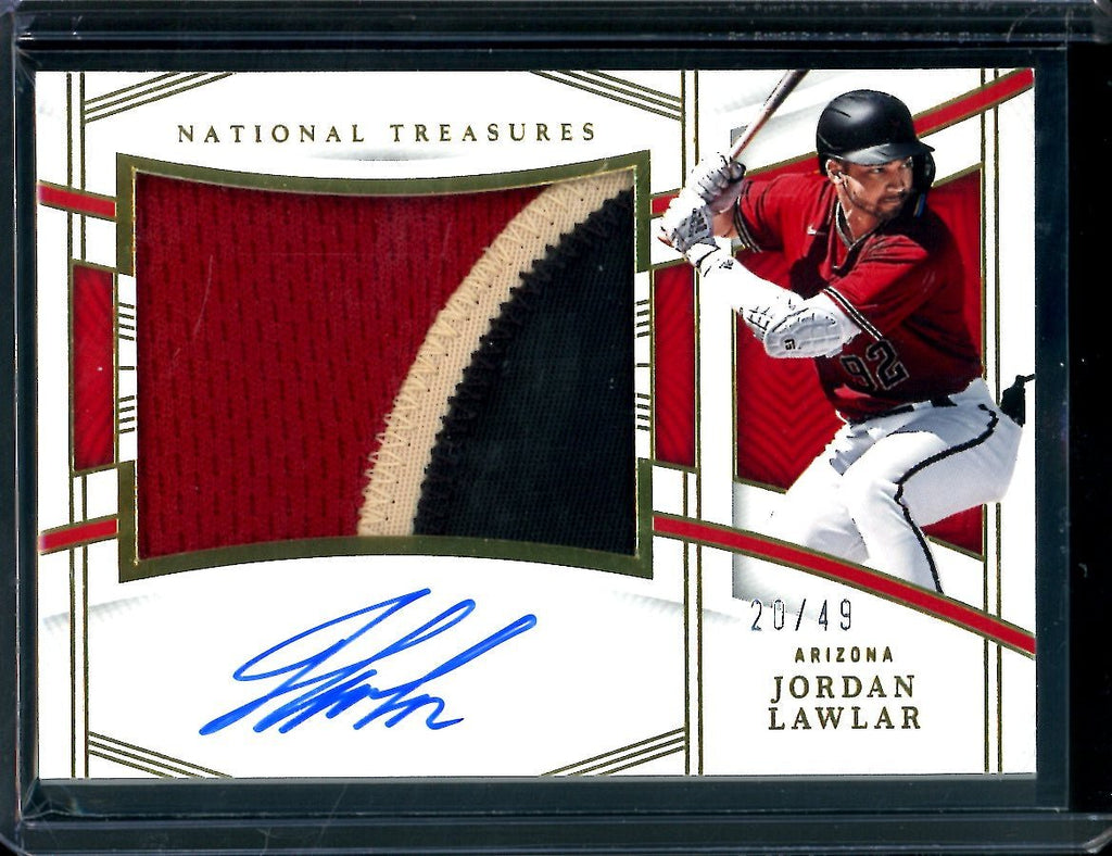 2023 Panini National Treasures Jordan Lawlar Patch Auto Gold /25 Diamondbacks