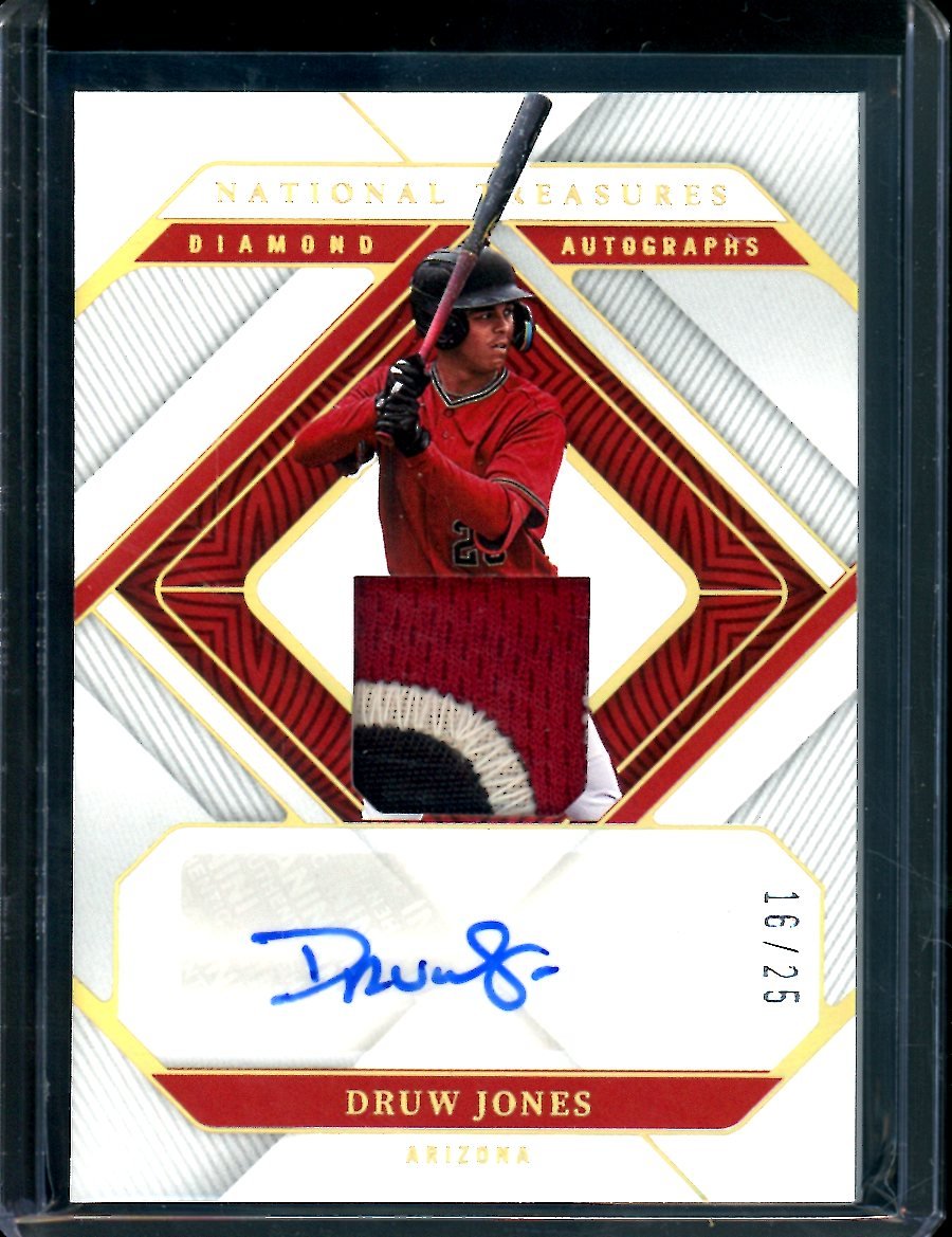 2023 Panini National Treasures Druw Jones Diamond Patch Auto Gold /25 Diamondbacks