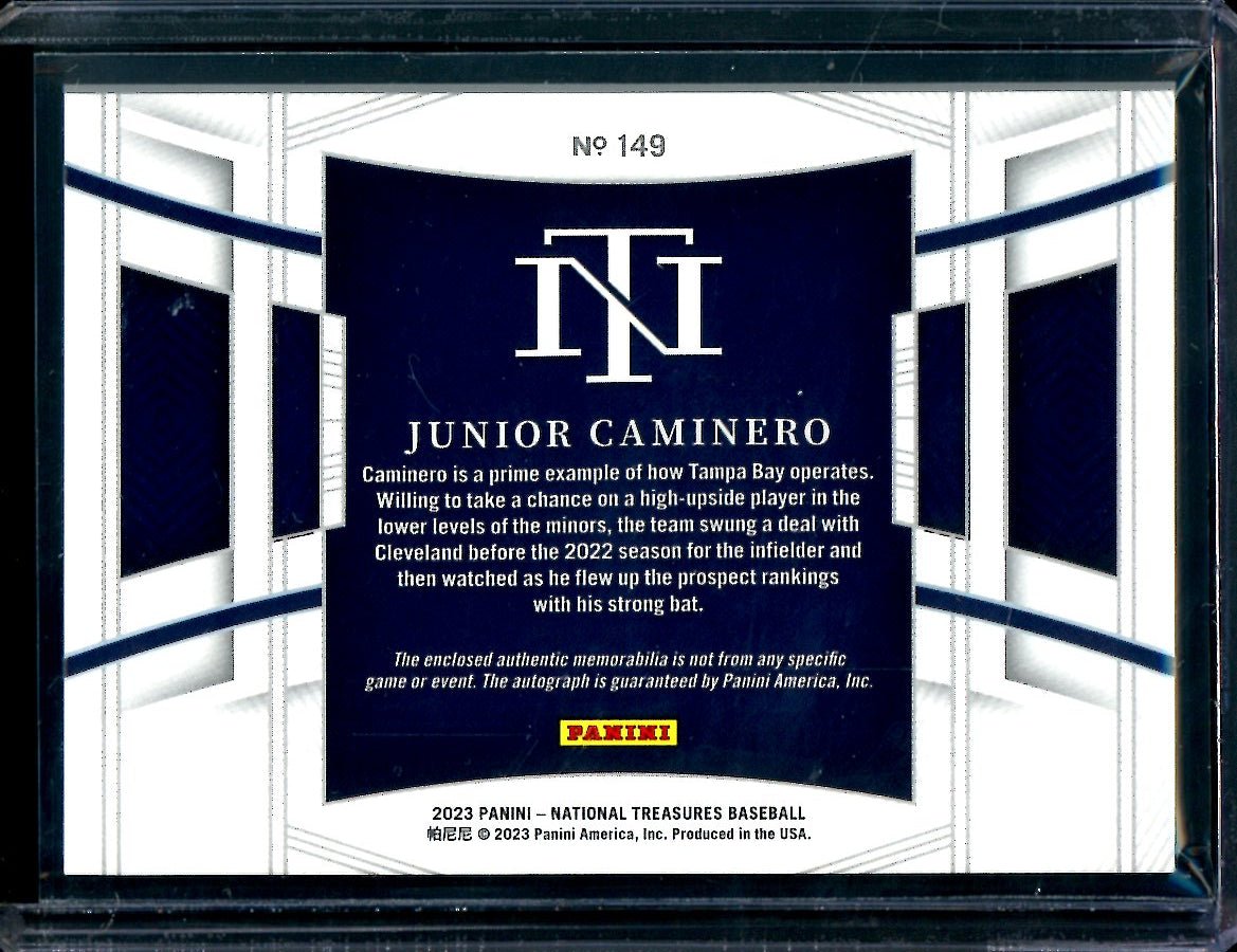 2023 Panini National Treasures Junior Caminero Patch Auto /99 Rays