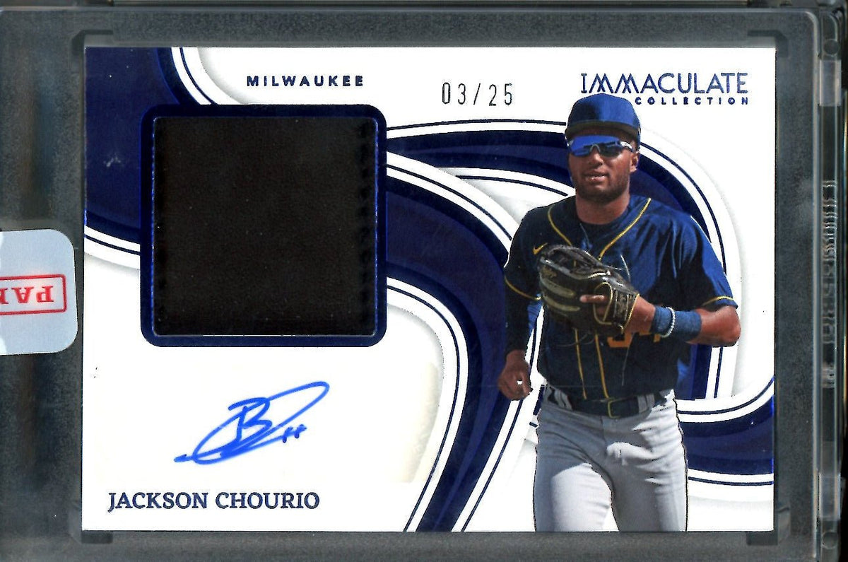 2023 Panini Immaculate Jackson Chourio Glove Patch Auto /25 Brewers