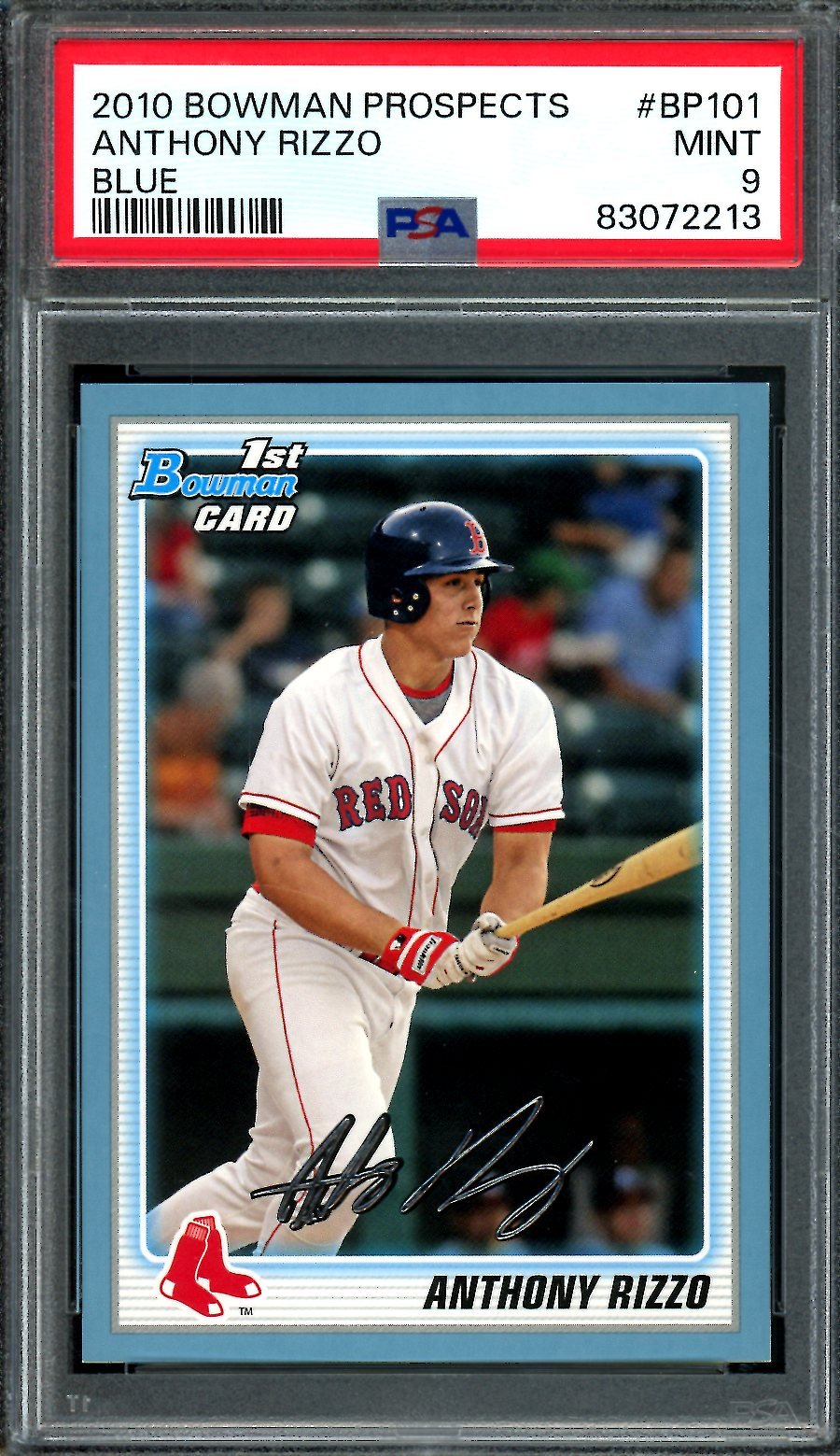 2010 Bowman Prospects Anthony Rizzo 1st Bowman Blue /520 PSA 9 Red Sox