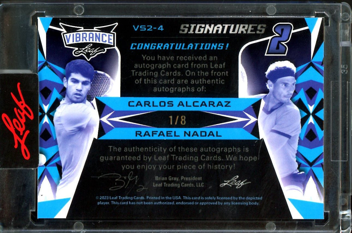2023 Leaf Vibrance Carlos Alcaraz/Rafael Nadal Dual Auto /8 Tennis
