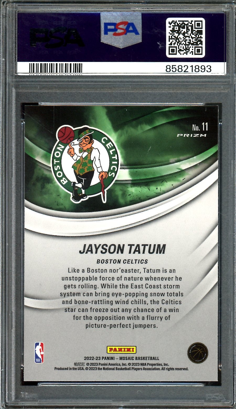 2022/23 Panini Mosaic Jayson Tatum Storm Chasers PSA 10 Celtics
