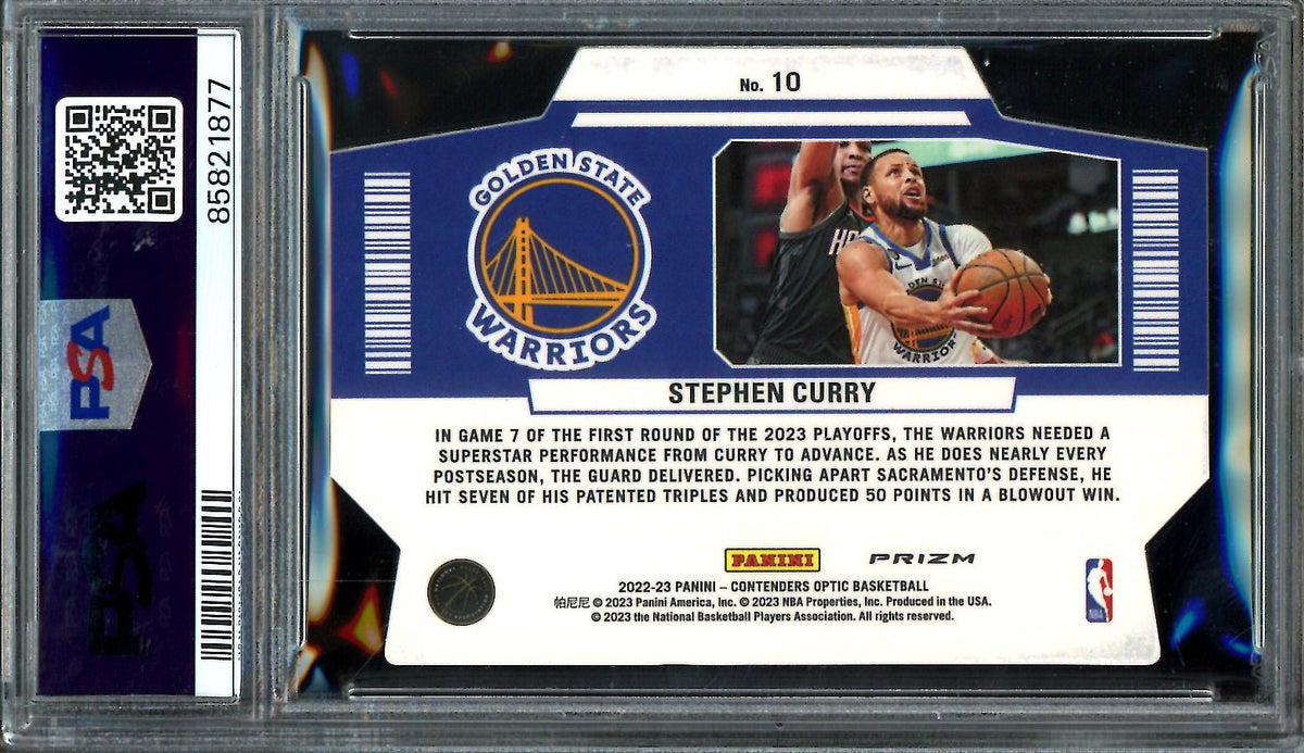 2022/23 Panini Contenders Optic Stephen Curry Superstar Die Cut Red Ice PSA 10 Warriors