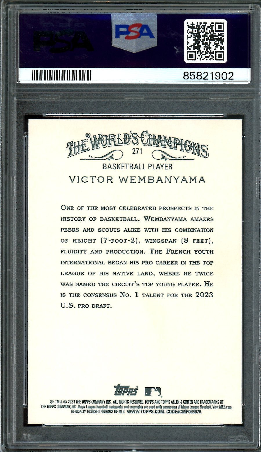 2023 Allen & Ginter Victor Wembanyama Rookie PSA 10 Spurs