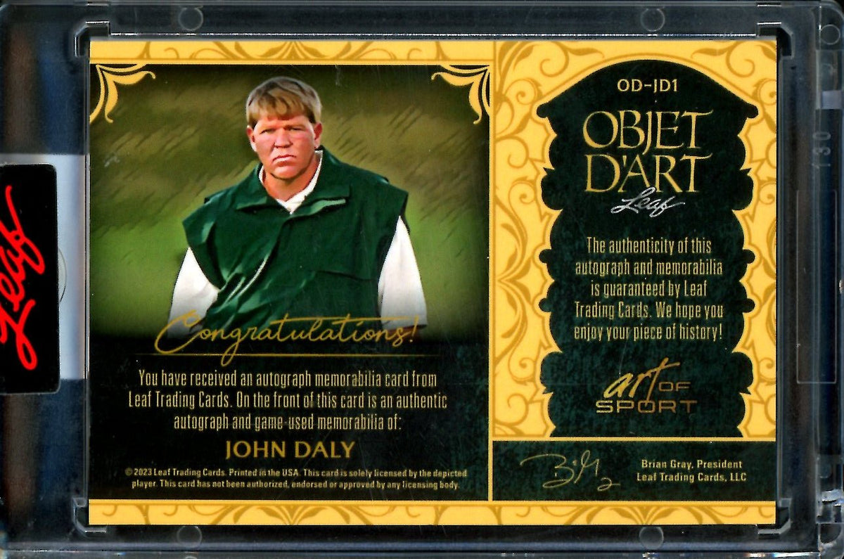 2023 Leaf Art of Sport John Daly Objet D'Art Patch Auto /35