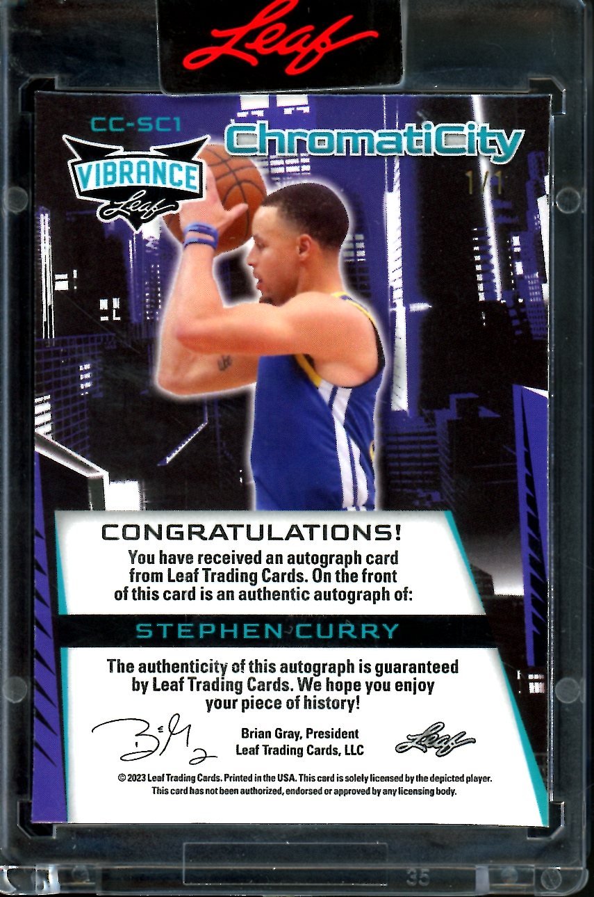 2023 Leaf Vibrance Stephen Curry ChromatiCity Auto 1/1 Warriors