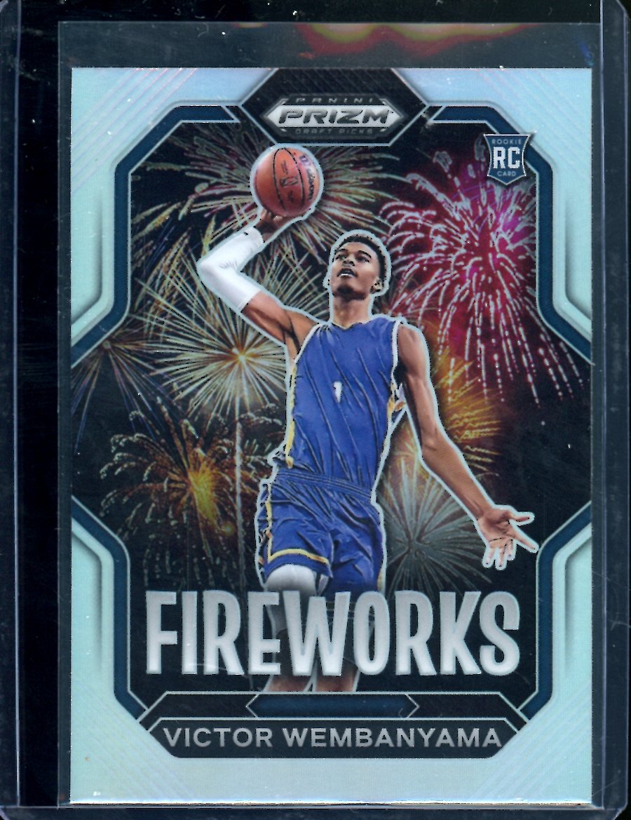 2023/24 Panini Prizm Draft Picks Victor Wembanyama Rookie Fireworks Silver Spurs