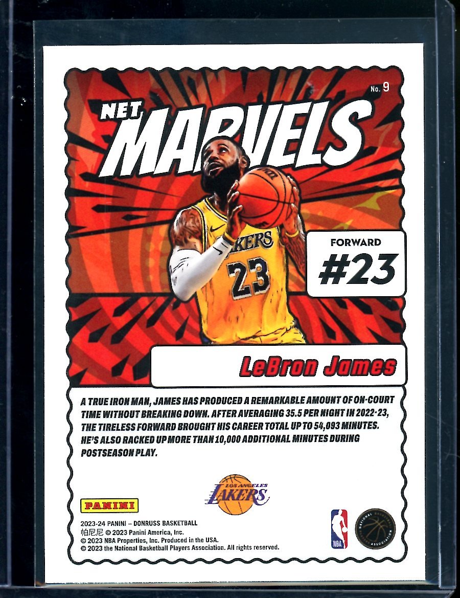 2023/24 Panini Donruss LeBron James Net Marvels Holo Diamond Lakers
