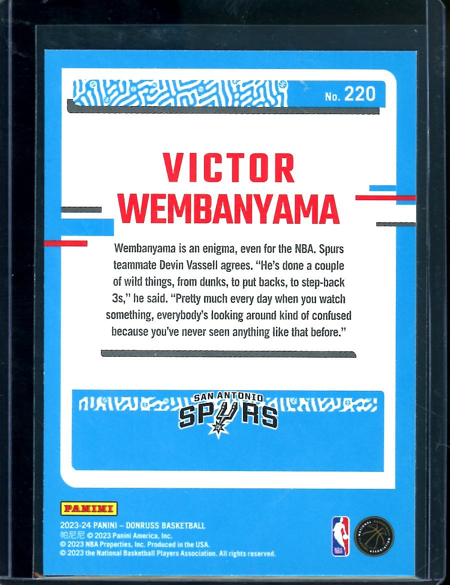 2023/24 Panini Donruss Victor Wembanyama Rookie Spurs