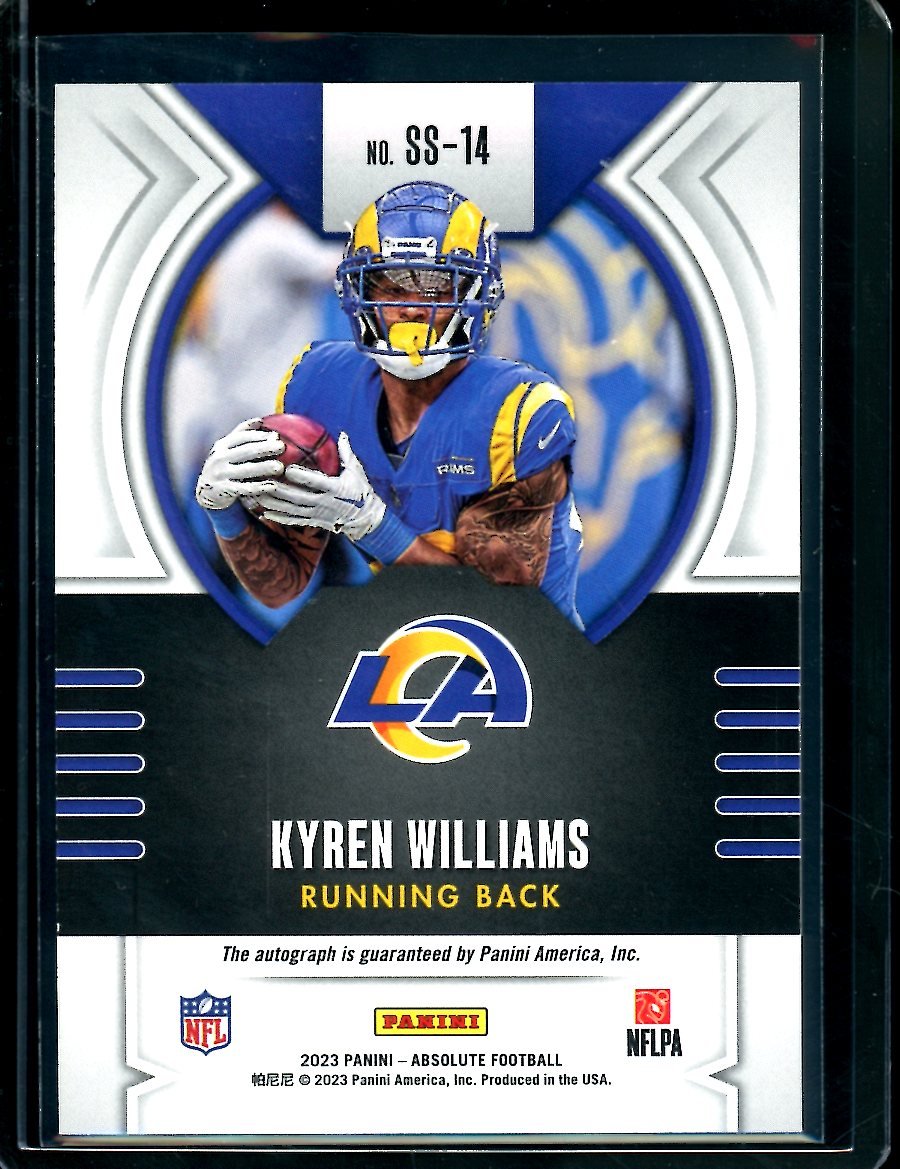 2023 Panini Absolute Kyren Williams Standouts Auto Orange /50 Rams
