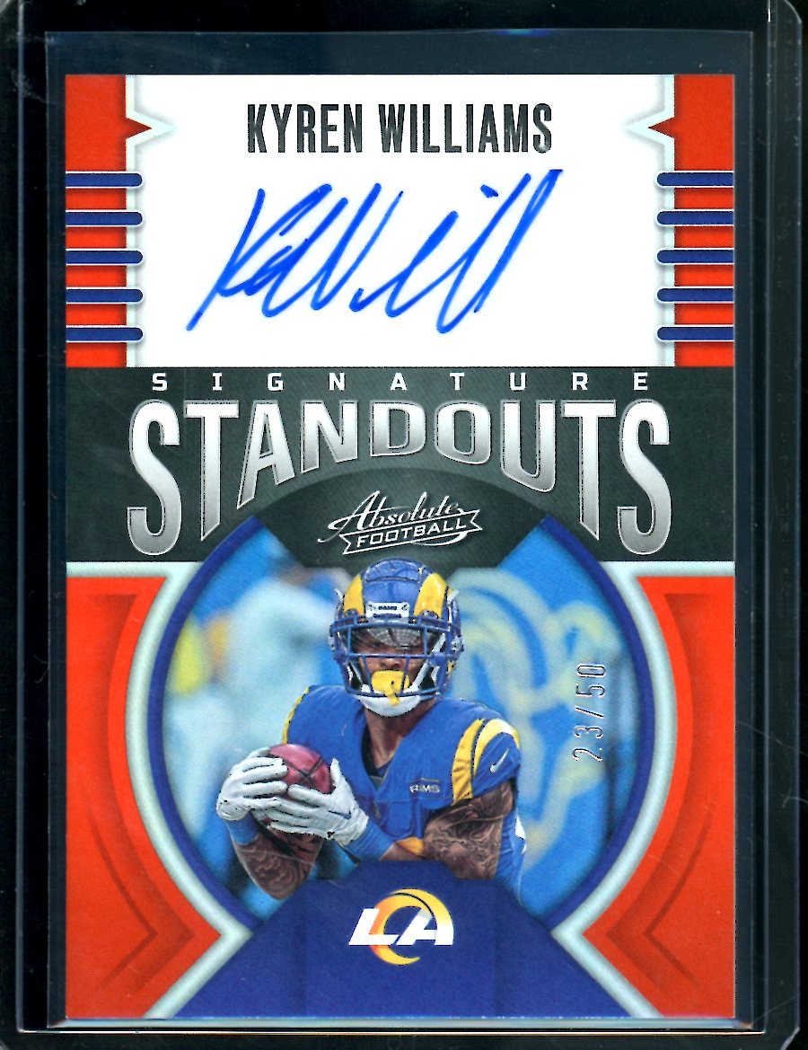 2023 Panini Absolute Kyren Williams Standouts Auto Orange /50 Rams