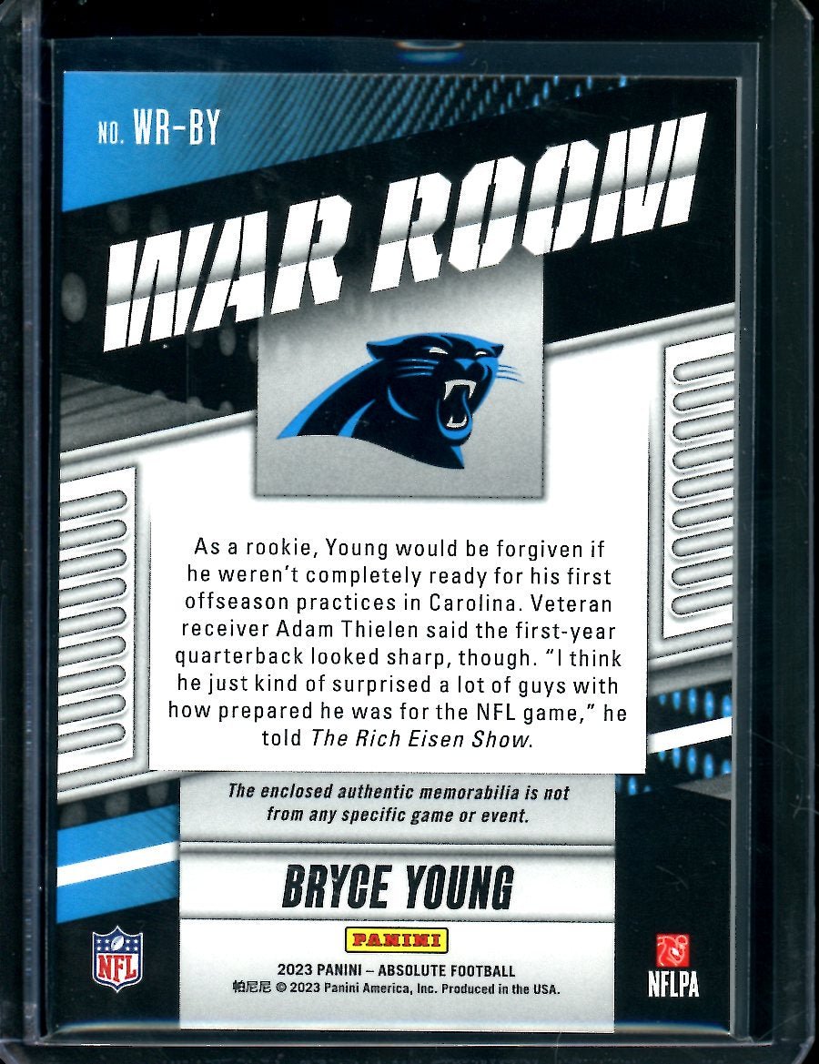 2023 Panini Absolute Bryce Young War Room Materials /99 Panthers