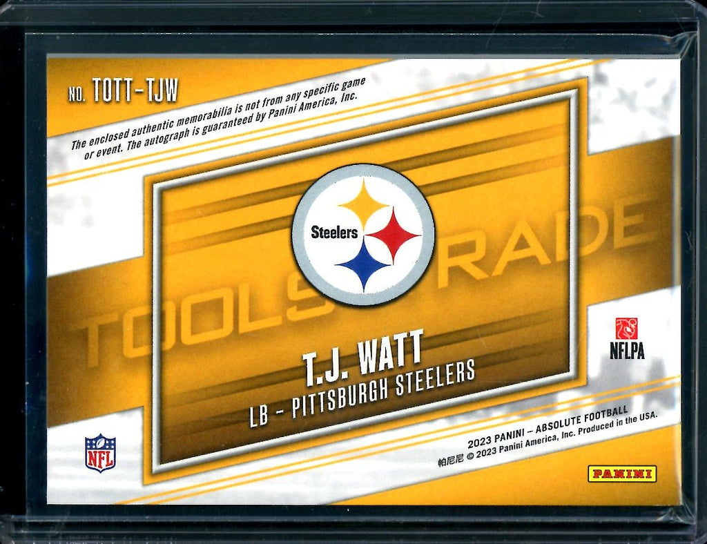 2023 Panini Absolute T.J. Watt Tools of the Trade Patch Auto /25 Steelers
