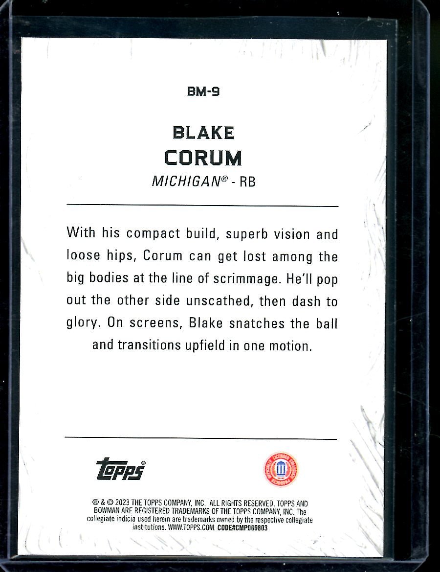 2023 Bowman's Best Blake Corum Masterpieces Gold /50 Michigan