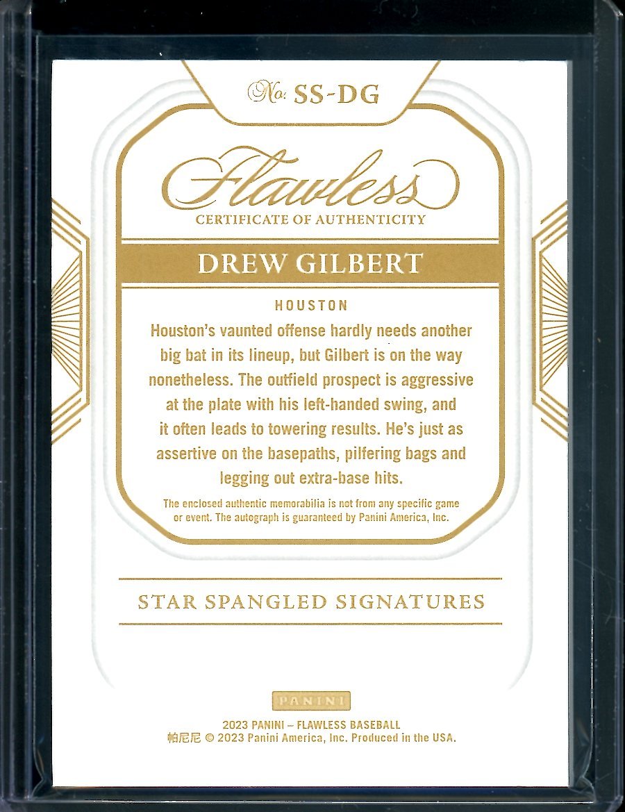 2023 Panini Flawless Drew Gilbert Star Spangled Signatures /25 Astros