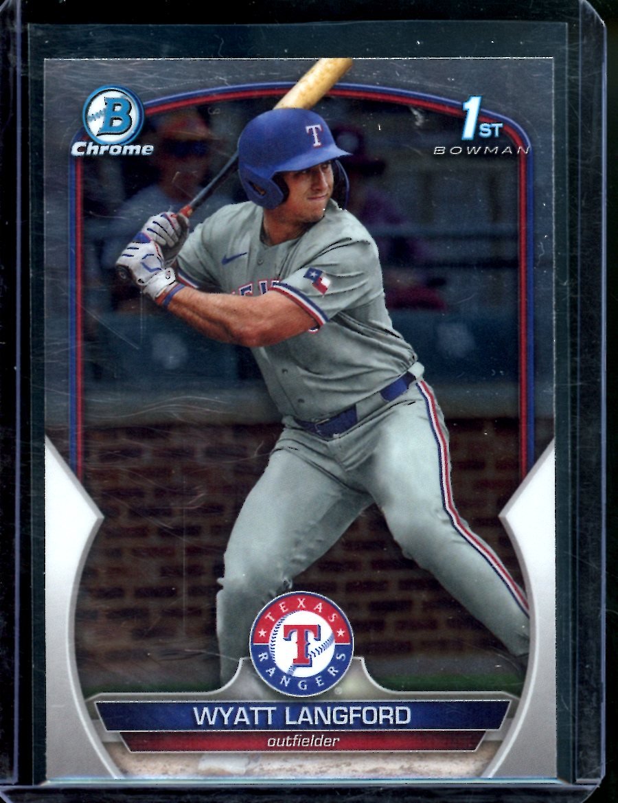 2023 Bowman Chrome Wyatt Langford 1st Bowman Rangers