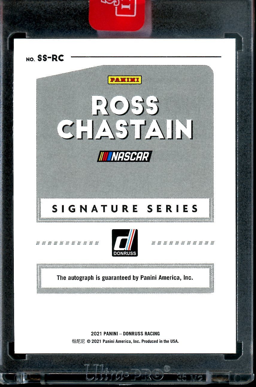 2021 Panini Donruss Racing Ross Chastain Signature Series Black 1/1 NASCAR