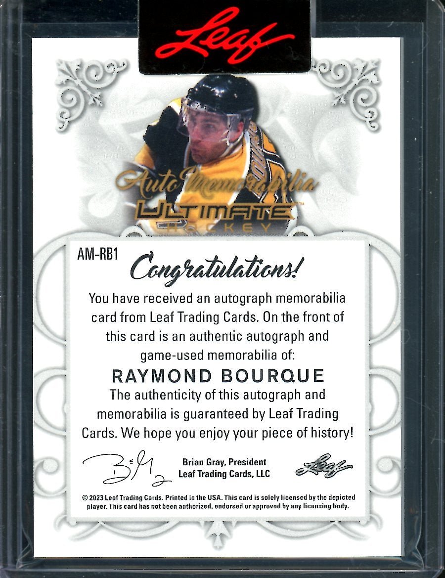 2023 Leaf Ultimate Hockey Raymond Bourque Patch Auto /5