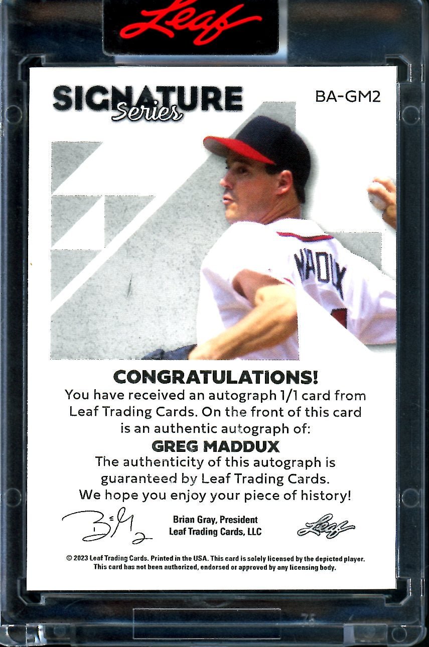 2023 Leaf Signature Series Greg Maddux Auto 1/1 Braves
