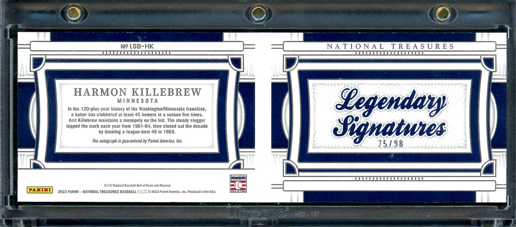 2023 Panini National Treasures Harmon Killebrew Legendary Signatures Booklet /99 Twins