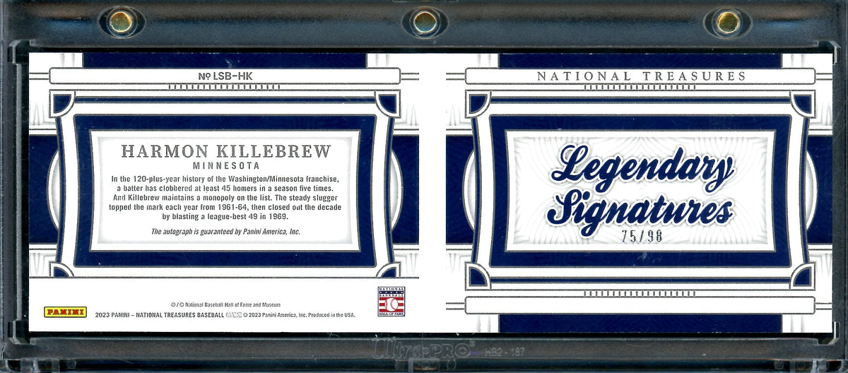 2023 Panini National Treasures Harmon Killebrew Legendary Signatures Booklet /99 Twins